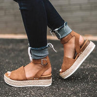 Jordan | Kvinders Jute Wedge Sandaler - Stilfulde Platform Sko