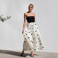 Ellen | Chic Strapless A-Line Polka Dot Dress til Sommer