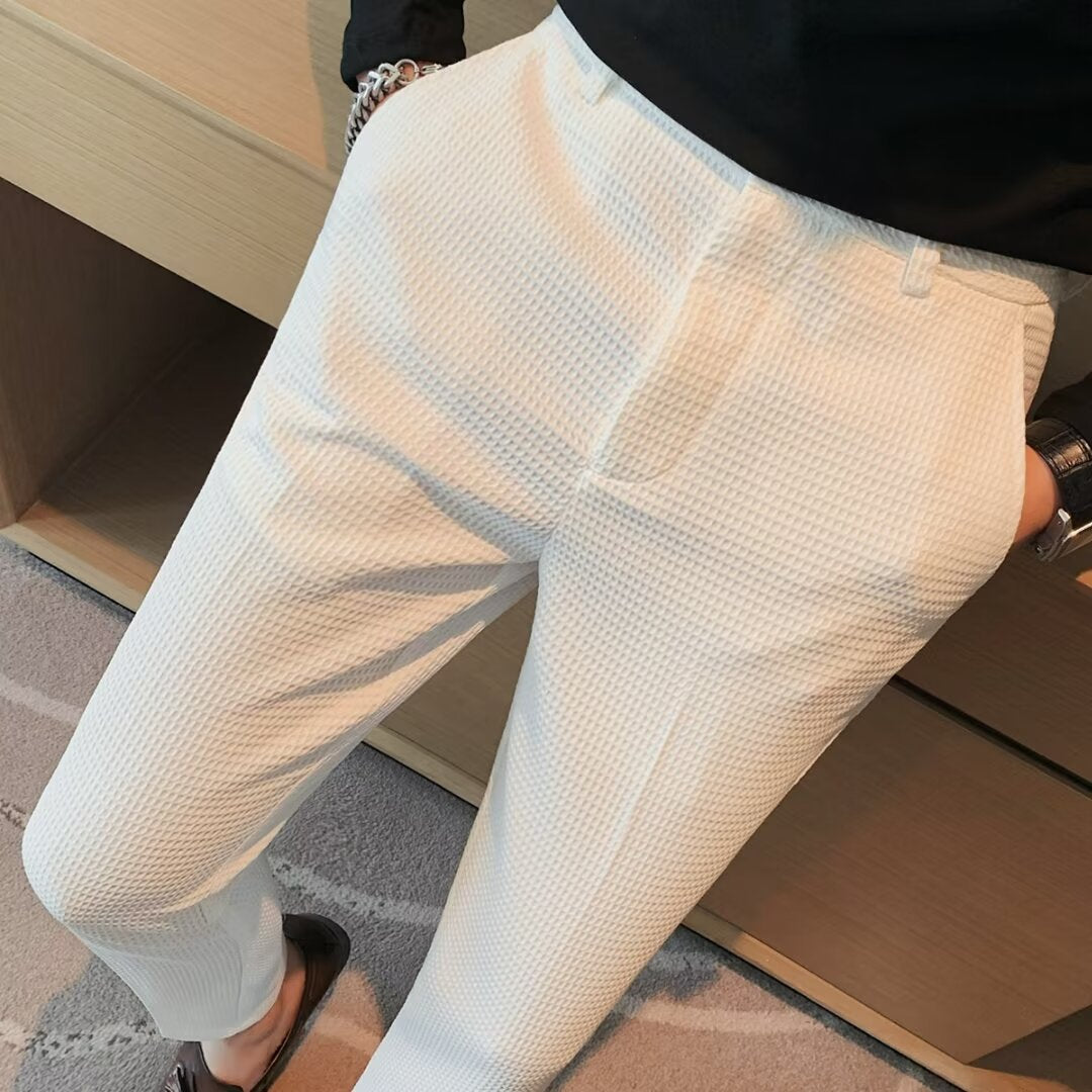 Ralph | Herre Cropped Bukser – Slim Fit – Tekstureret Stof – Moderne Smart Casual