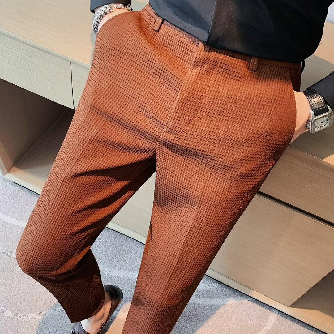 Ralph | Herre Cropped Bukser – Slim Fit – Tekstureret Stof – Moderne Smart Casual