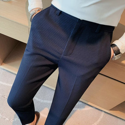 Ralph | Herre Cropped Bukser – Slim Fit – Tekstureret Stof – Moderne Smart Casual