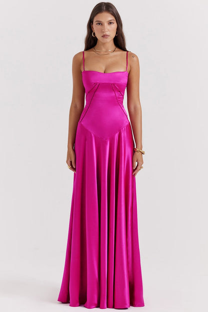 Ariana | Kvinders Elegante Maxi Kjole - Silky Slim Fit - Spaghetti Stropper