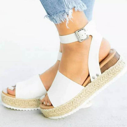 Jordan | Kvinders Jute Wedge Sandaler - Stilfulde Platform Sko
