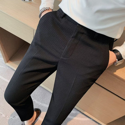 Ralph | Herre Cropped Bukser – Slim Fit – Tekstureret Stof – Moderne Smart Casual