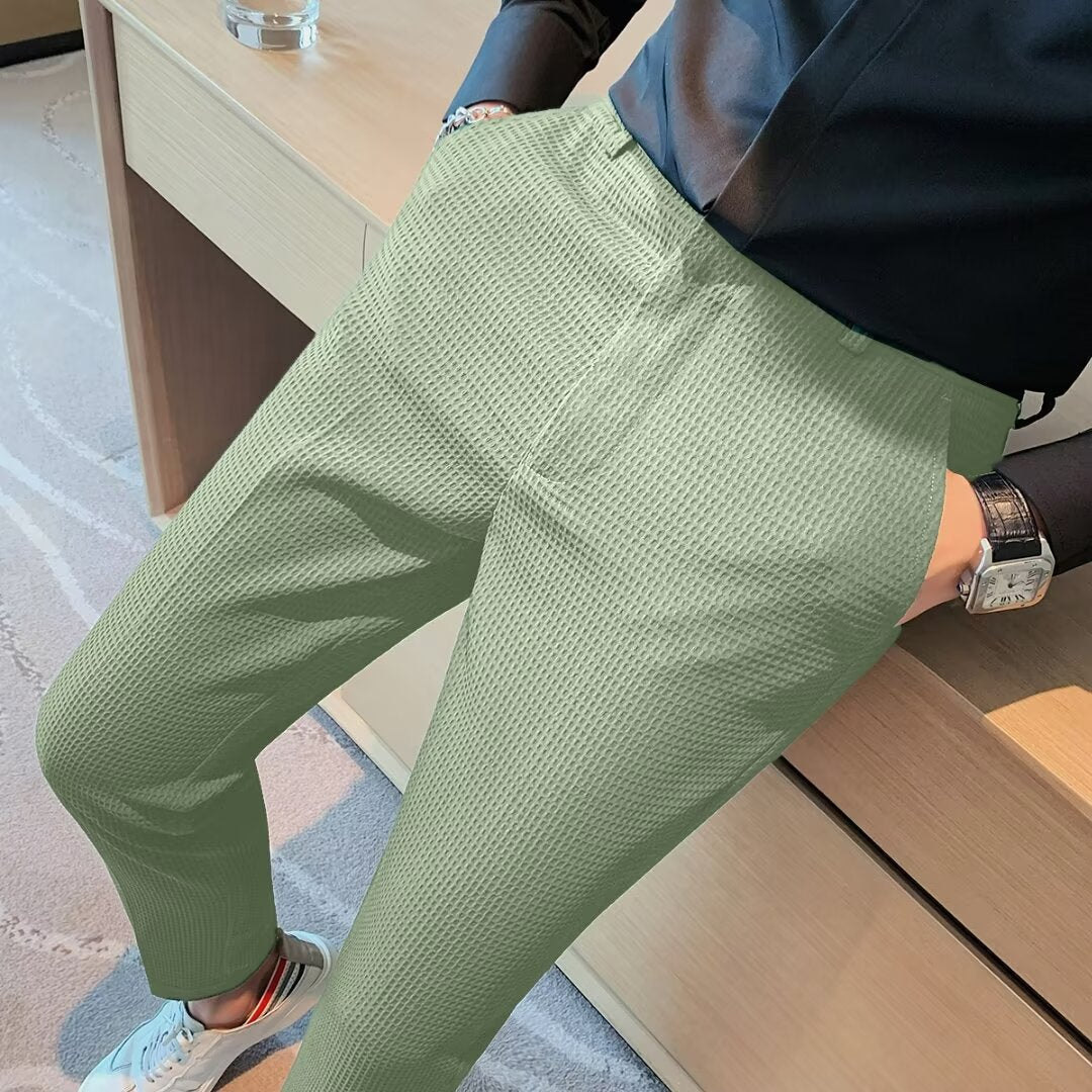 Ralph | Herre Cropped Bukser – Slim Fit – Tekstureret Stof – Moderne Smart Casual