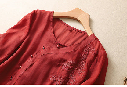 Sue | Elegant Asymmetrisk Knap Tunika