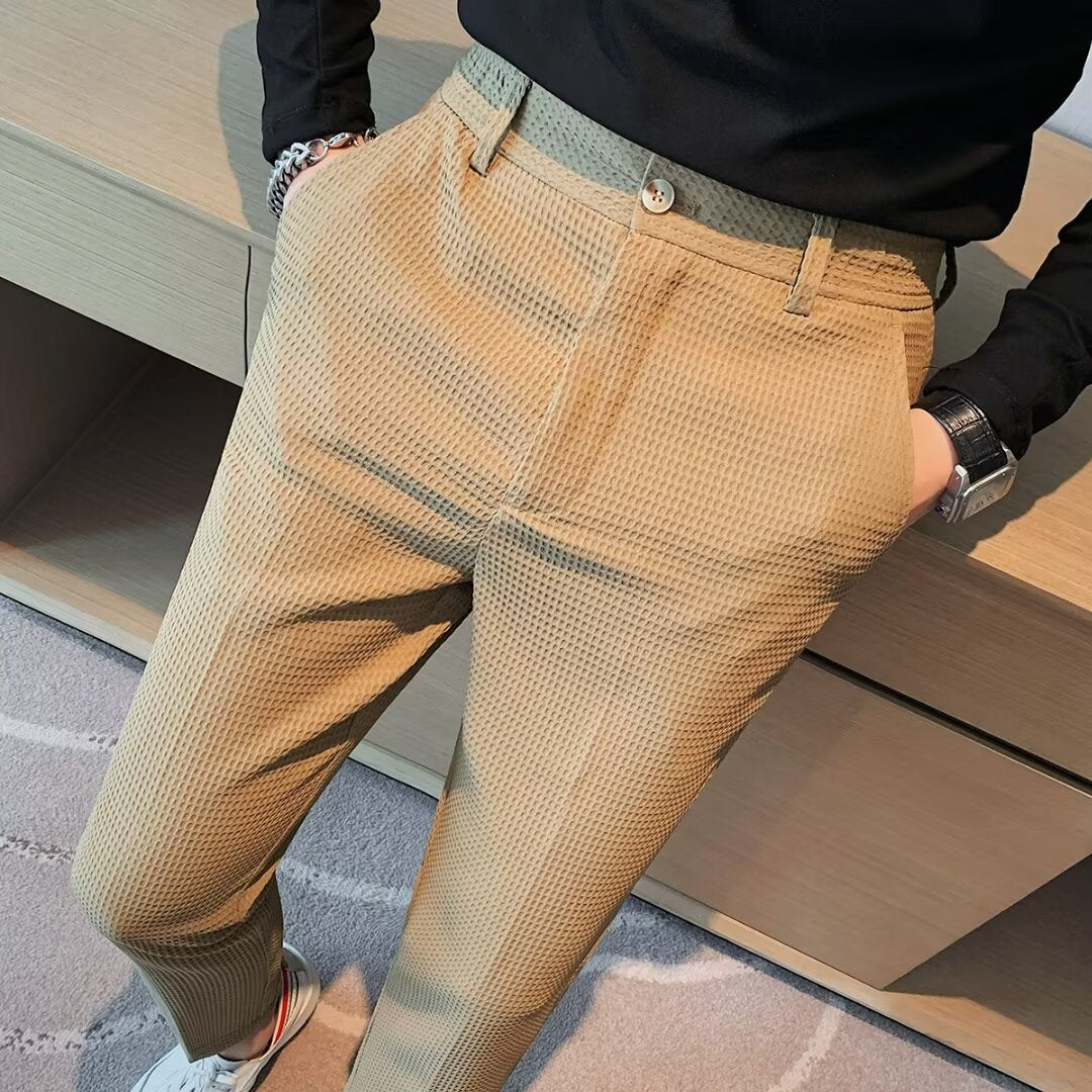 Ralph | Herre Cropped Bukser – Slim Fit – Tekstureret Stof – Moderne Smart Casual