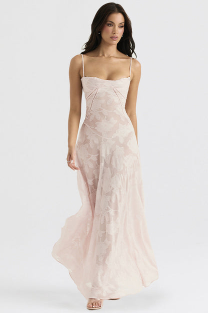 Ariana | Kvinders Elegante Maxi Kjole - Silky Slim Fit - Spaghetti Stropper