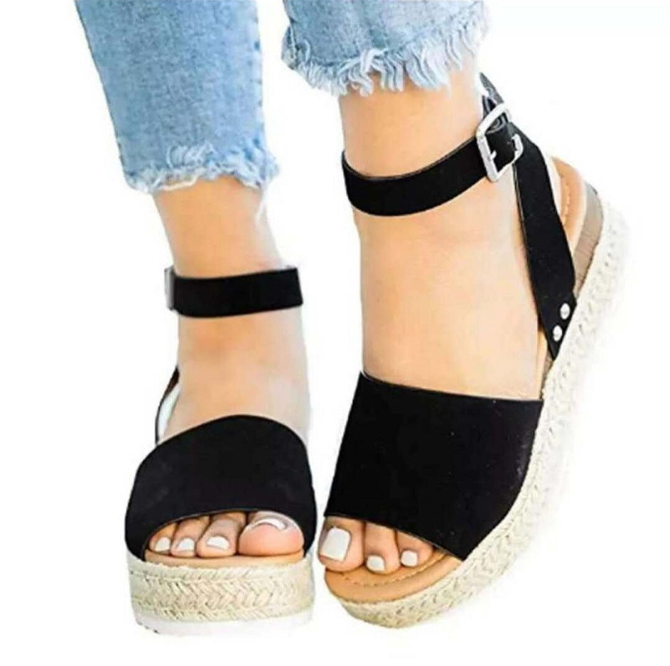 Jordan | Kvinders Jute Wedge Sandaler - Stilfulde Platform Sko