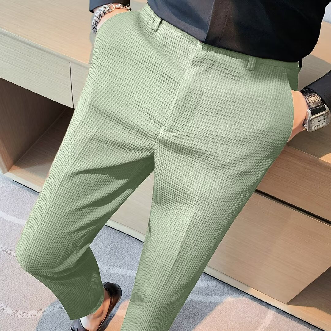 Ralph | Herre Cropped Bukser – Slim Fit – Tekstureret Stof – Moderne Smart Casual