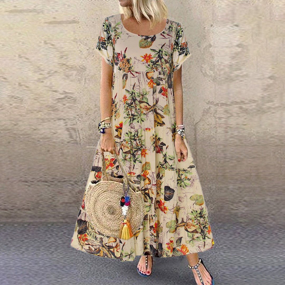 Denise | Elegant A-linje Maxi Kjole med Lommer