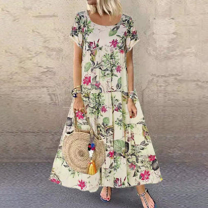 Denise | Elegant A-linje Maxi Kjole med Lommer