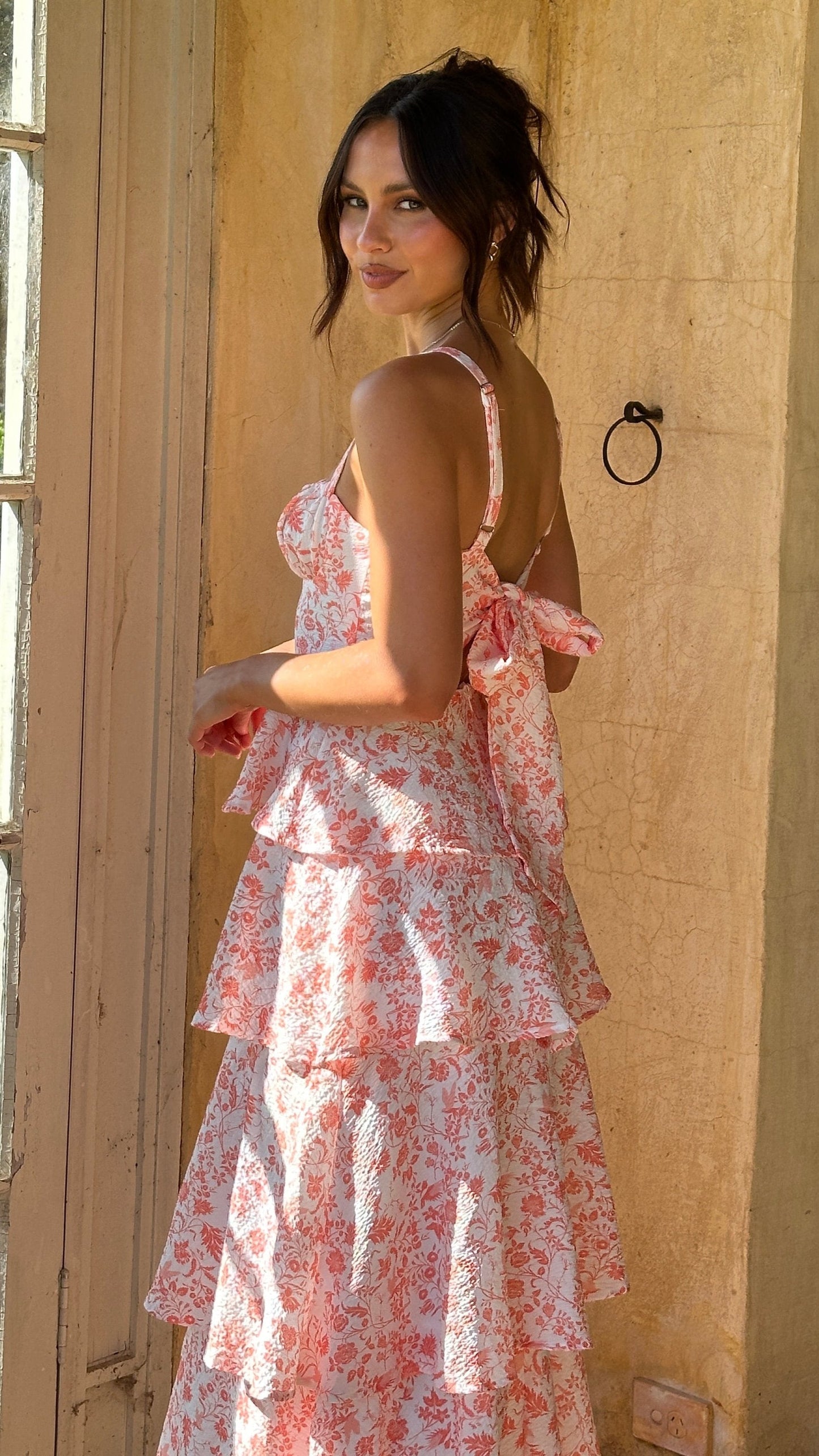 Greta | Elegant Floral Maxi Kjole til Romantiske Anledninger