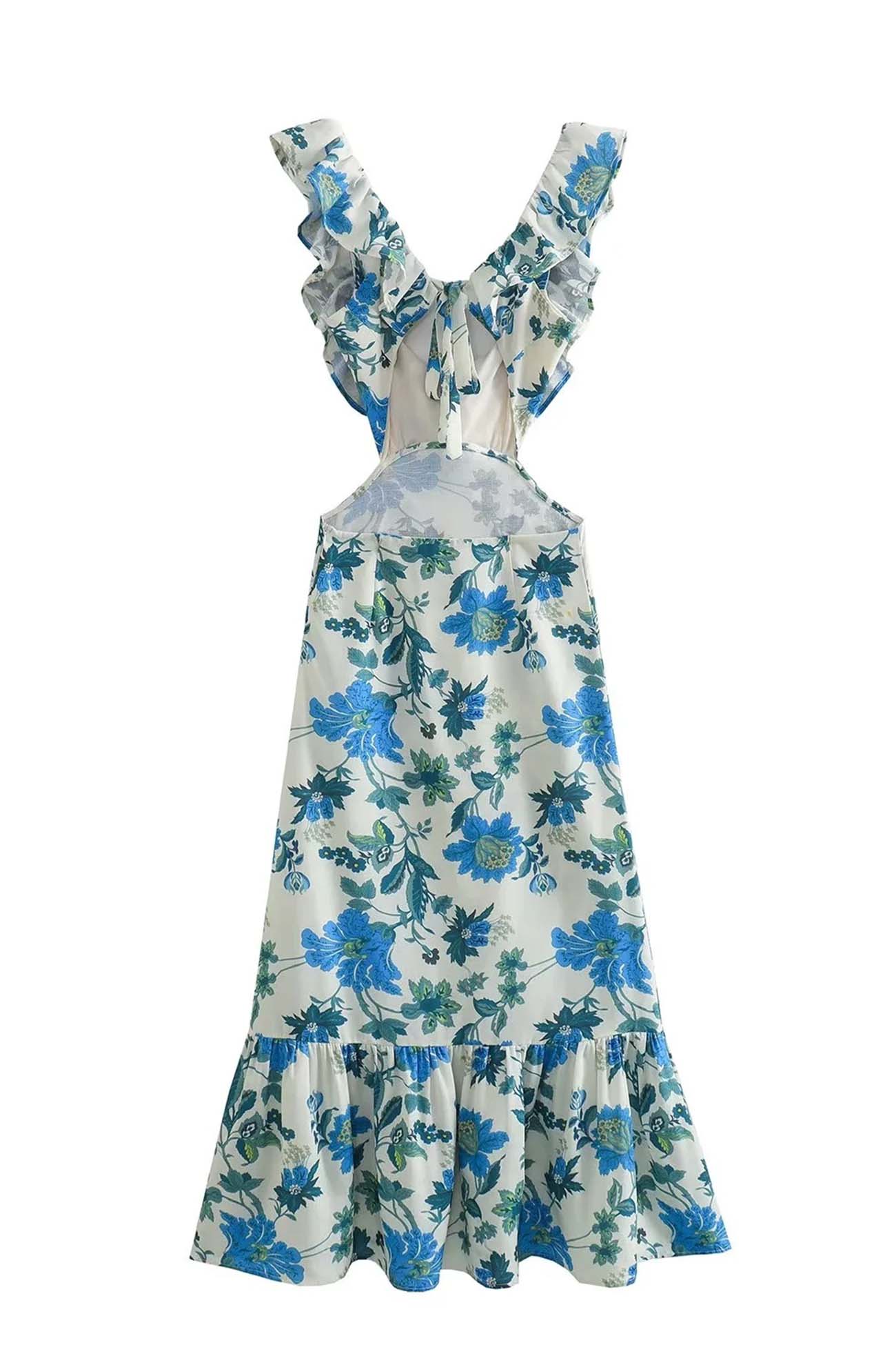 Amara | Elegant Sommer Maxi Kjole - Uden Ærmer med Flæse Stropper
