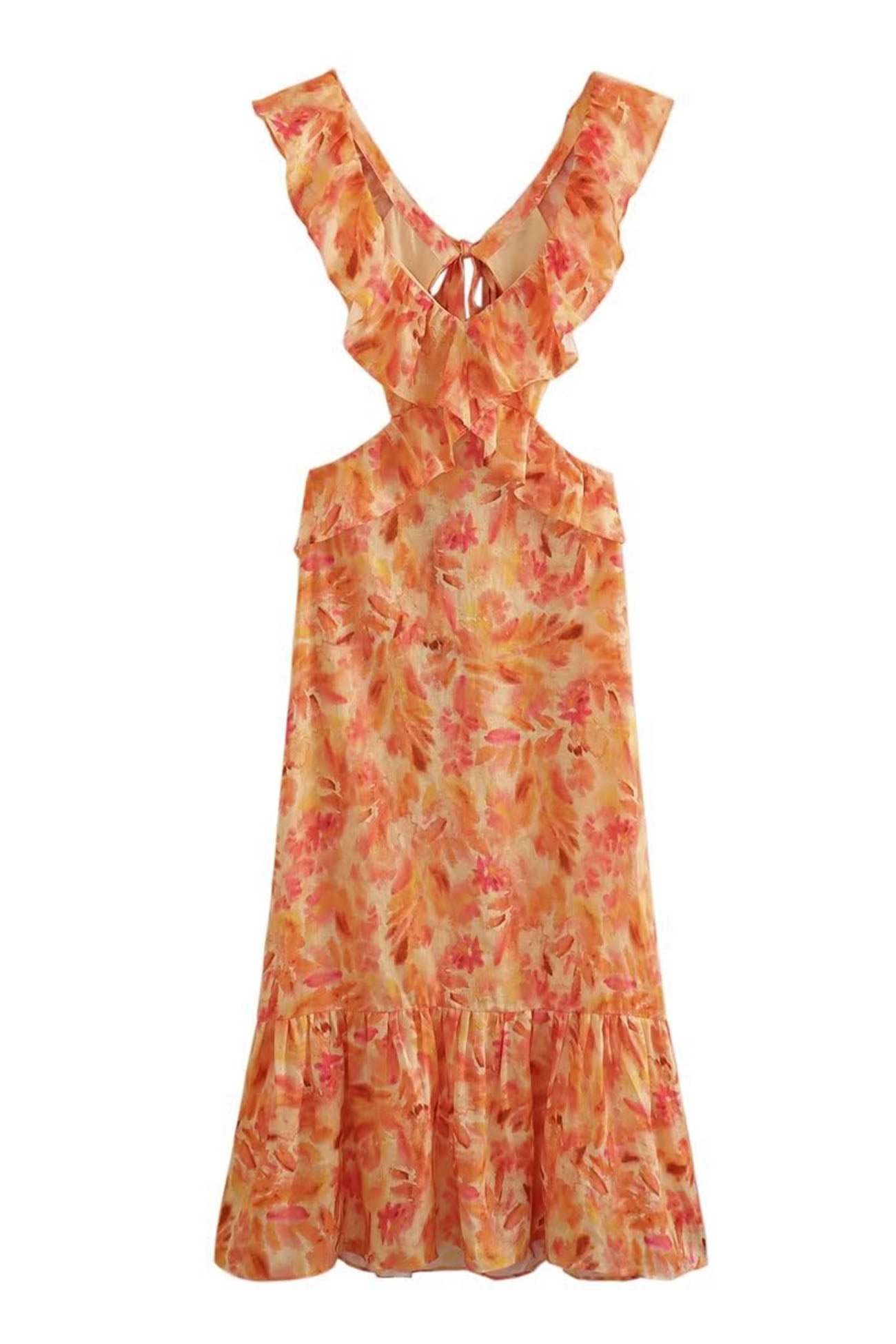 Amara | Elegant Sommer Maxi Kjole - Uden Ærmer med Flæse Stropper