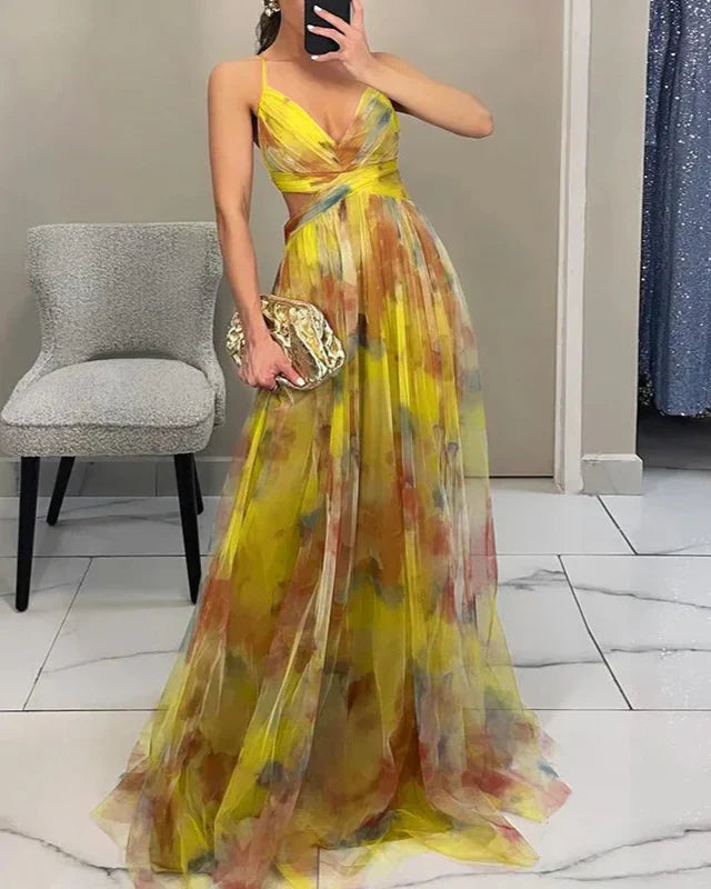 Madeline | Blomstret Maxi Kjole for Ubesværet Elegance