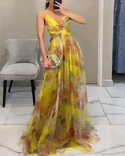 Madeline | Blomstret Maxi Kjole for Ubesværet Elegance