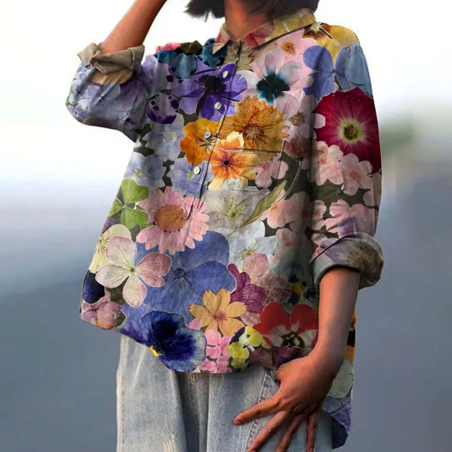 Angela | Oversized Skjorte med Alsidig Stil til Kvinder
