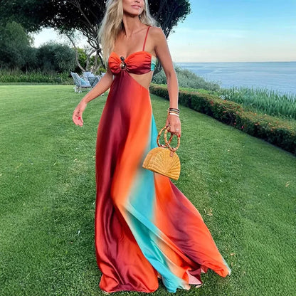 Gail | Elegant Maxi Kjole med Knude Front