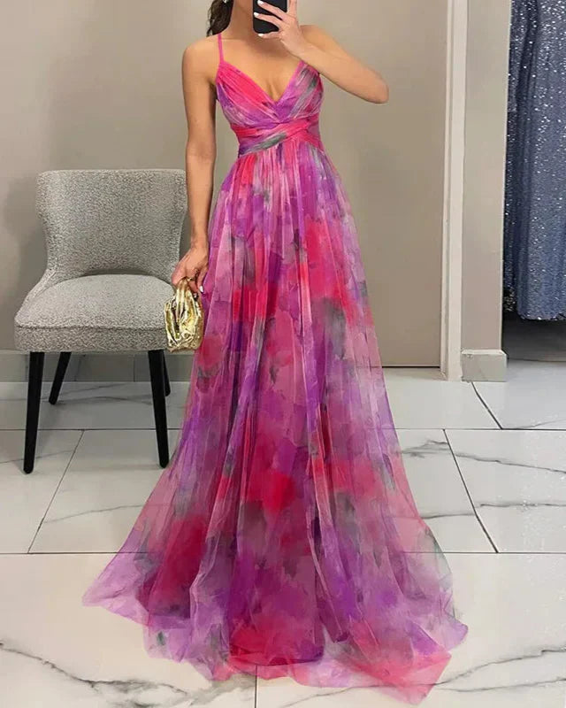 Madeline | Blomstret Maxi Kjole for Ubesværet Elegance