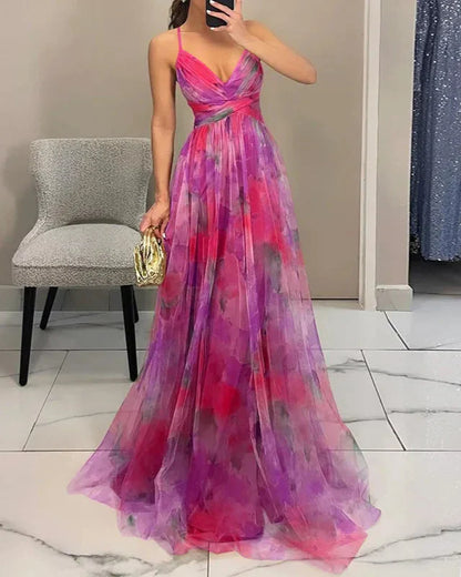 Madeline | Blomstret Maxi Kjole for Ubesværet Elegance