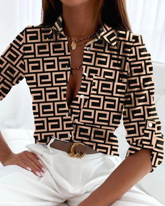 Delilah | Chic Stribet Bluse til Afslappende Sommerkomfort