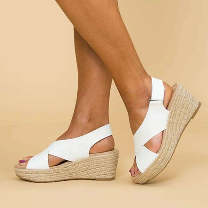 Monika | Stilfulde Wedge Sandaler med Krydsremme
