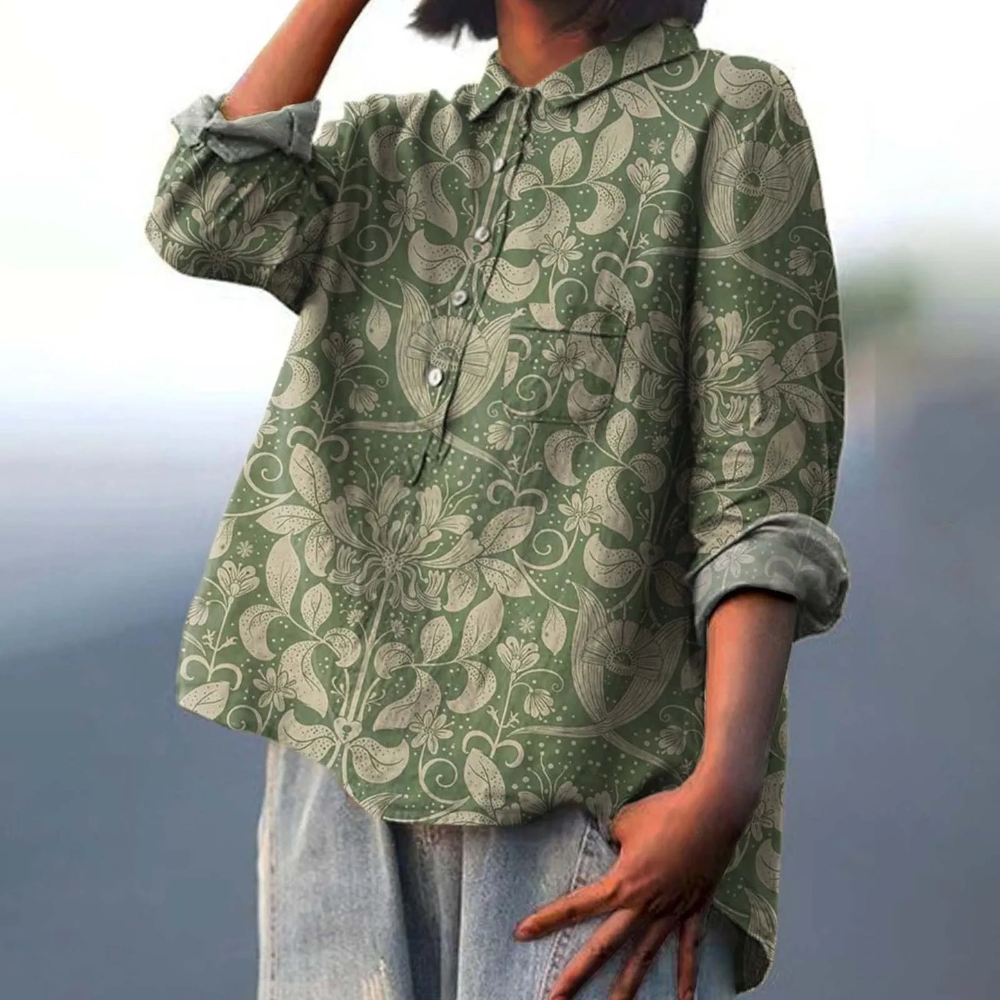 Angela | Oversized Skjorte med Alsidig Stil til Kvinder