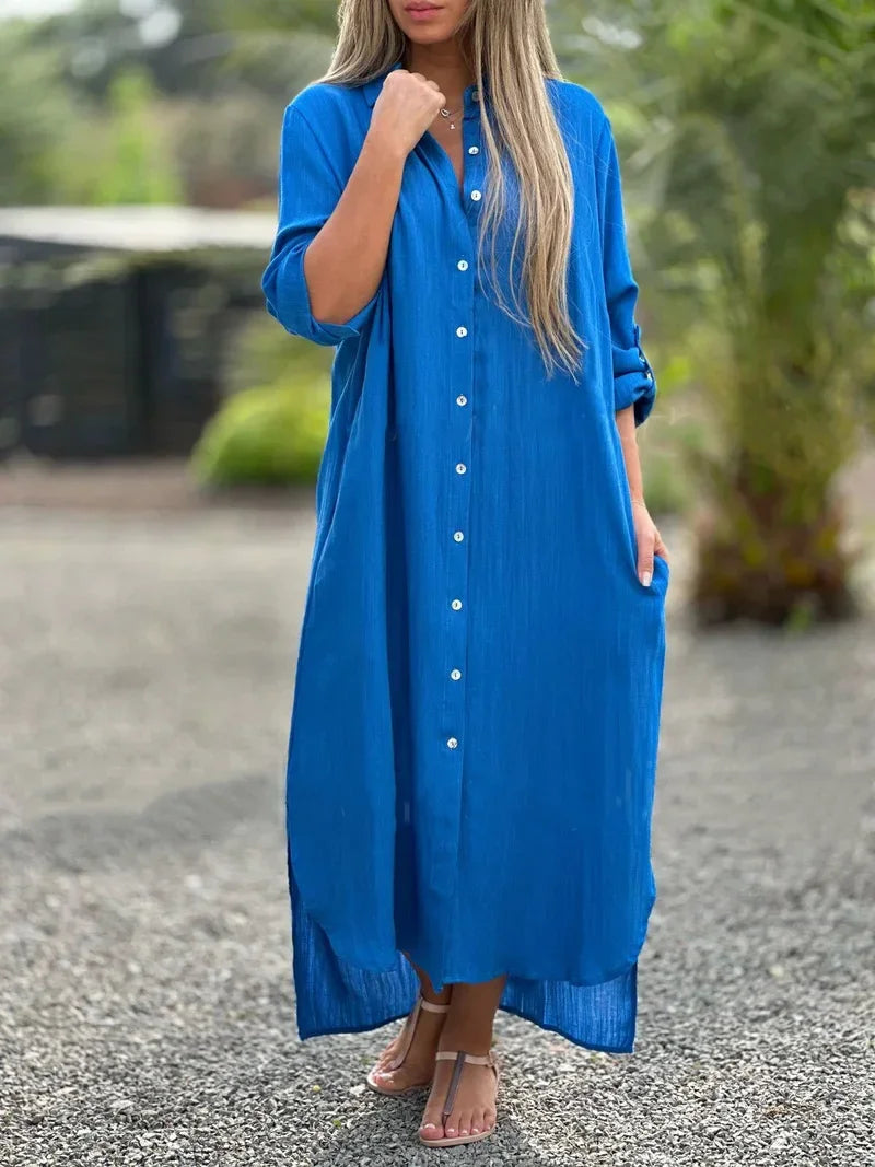 Mia | Elegant Bomulds-Hamp Sommerkjole til Kvinder