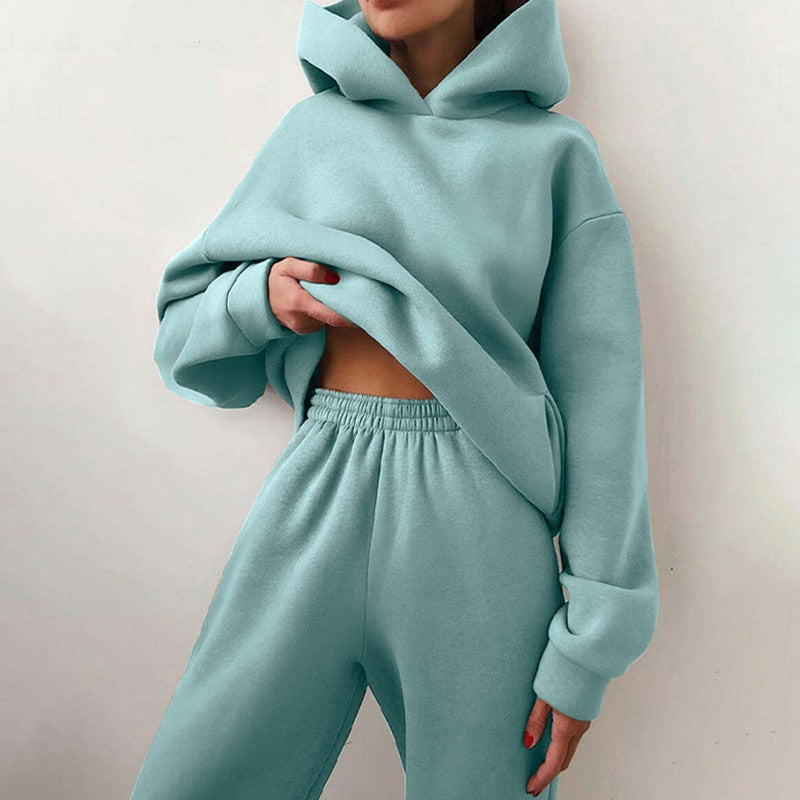 Esther | Kvinders Relaxed Fit Hoodie Jogger Sæt