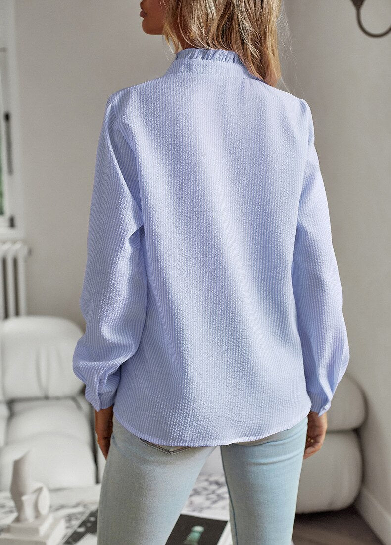 Lila | Elegant Ruffle Bluse til Kvinder
