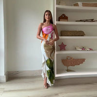 Hannah | Elegant Floral One-Shoulder Maxi Kjole