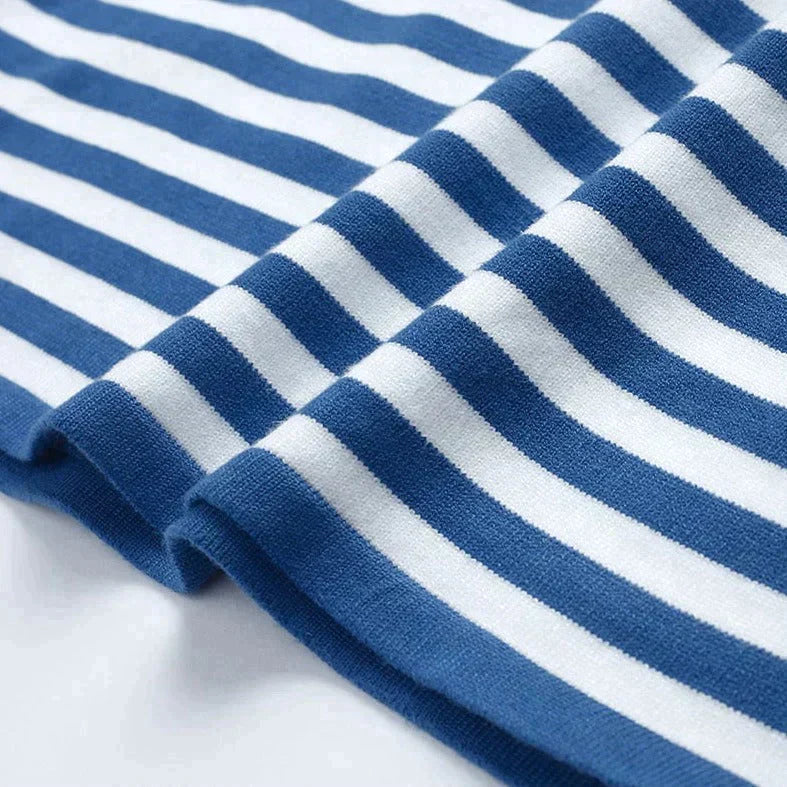 Gail | Stribet Bomulds Langærmet T-Shirt til Kvinder