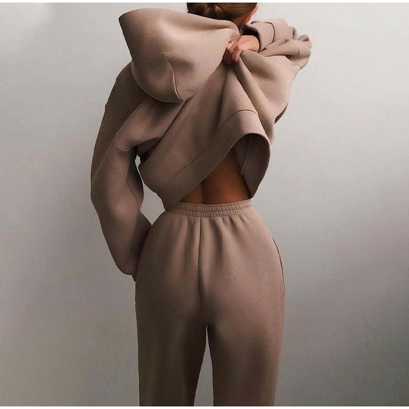 Esther | Kvinders Relaxed Fit Hoodie Jogger Sæt