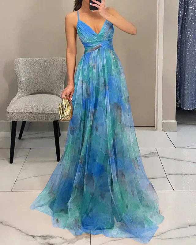 Madeline | Blomstret Maxi Kjole for Ubesværet Elegance