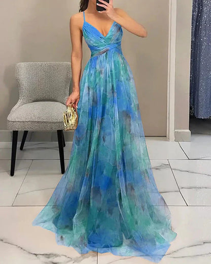 Madeline | Blomstret Maxi Kjole for Ubesværet Elegance
