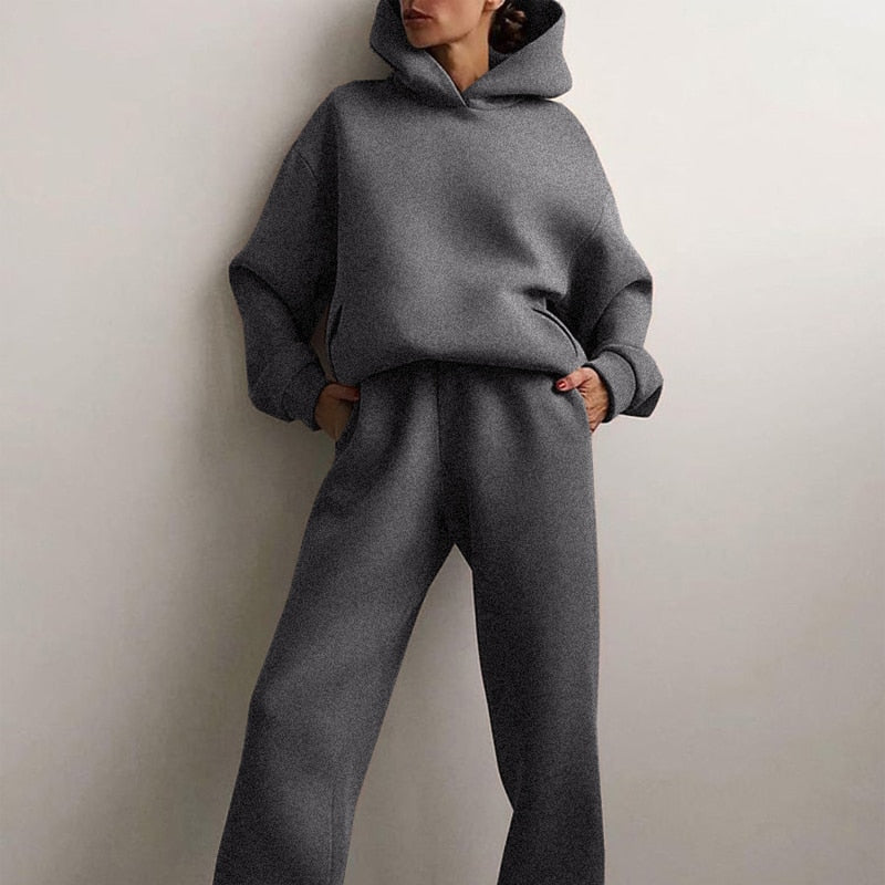 Esther | Kvinders Relaxed Fit Hoodie Jogger Sæt