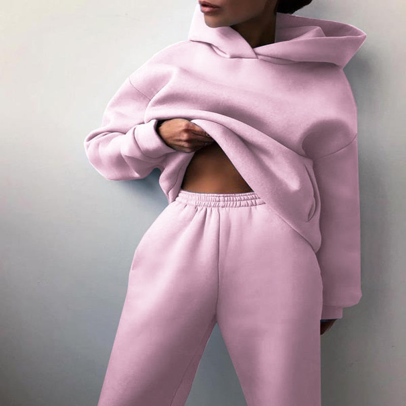 Esther | Kvinders Relaxed Fit Hoodie Jogger Sæt