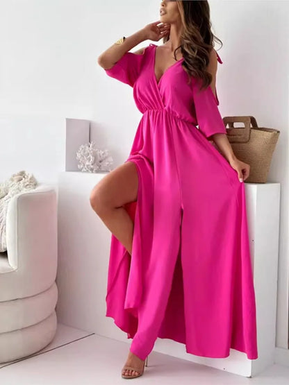 Amy | Elegant Cold-Shoulder Maxi Kjole