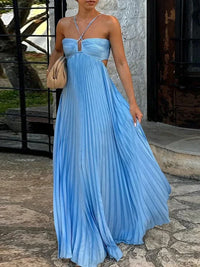 Irene | Elegant Plisseret Maxi Kjole til Enhver Lejlighed