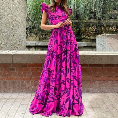 Valerie | Elegant Maxikjole med Tropisk Print til Sommer