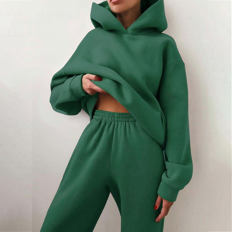 Esther | Kvinders Relaxed Fit Hoodie Jogger Sæt