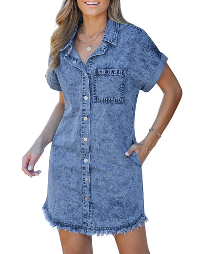 Kaelia | Denim Skjortekjole
