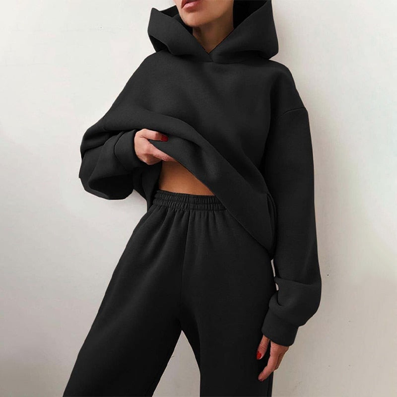 Esther | Kvinders Relaxed Fit Hoodie Jogger Sæt