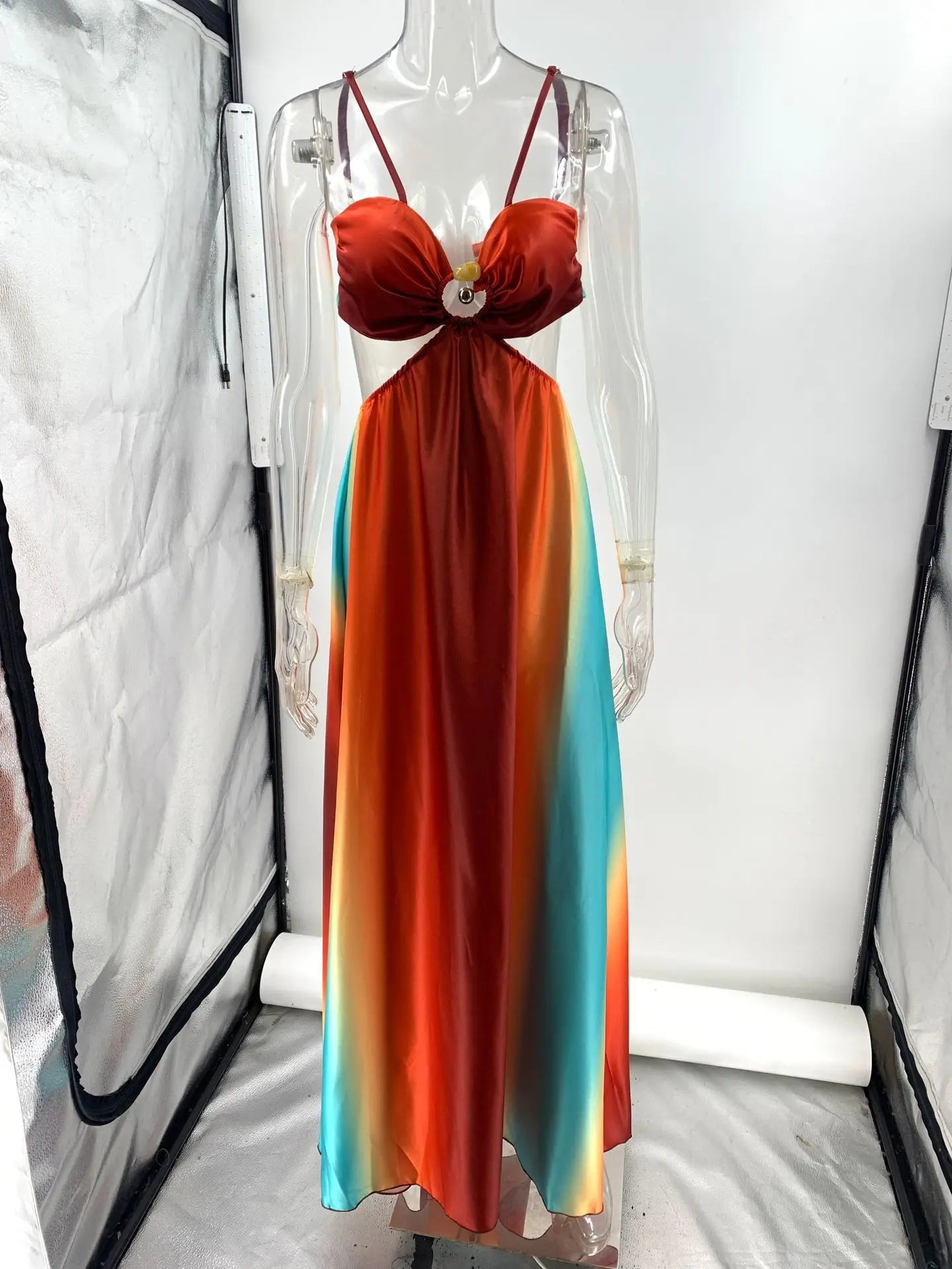 Gail | Elegant Maxi Kjole med Knude Front