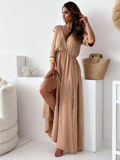 Amy | Elegant Cold-Shoulder Maxi Kjole