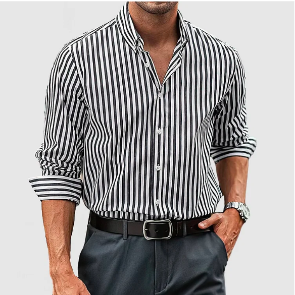 James | Chic Stribet Knappet Skjorte