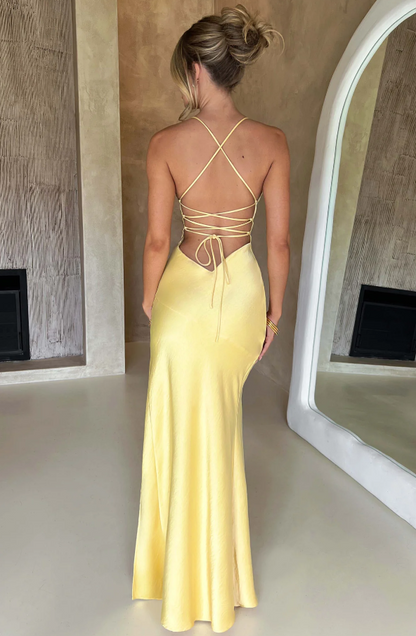 Lilly | Elegant Maxi Kjole med Slids op til Låret