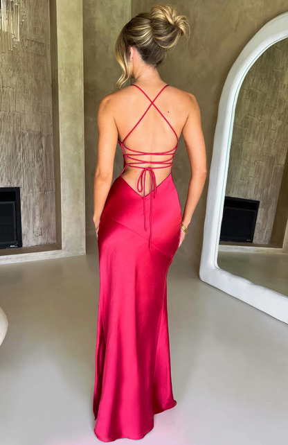 Lilly | Elegant Maxi Kjole med Slids op til Låret