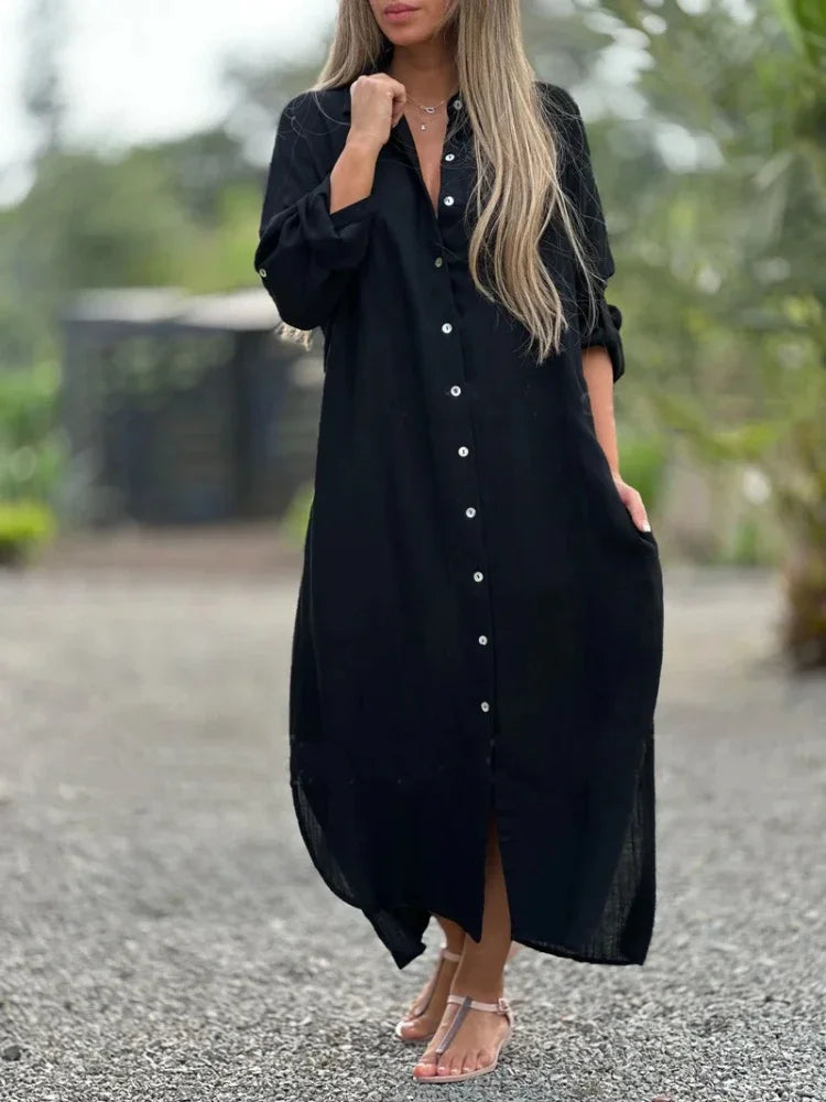 Mia | Elegant Bomulds-Hamp Sommerkjole til Kvinder